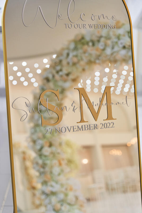 Welkomstspiegel; welkomstsignl welkomstbord